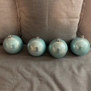 Elegant Teal Oversized Holiday Ornaments